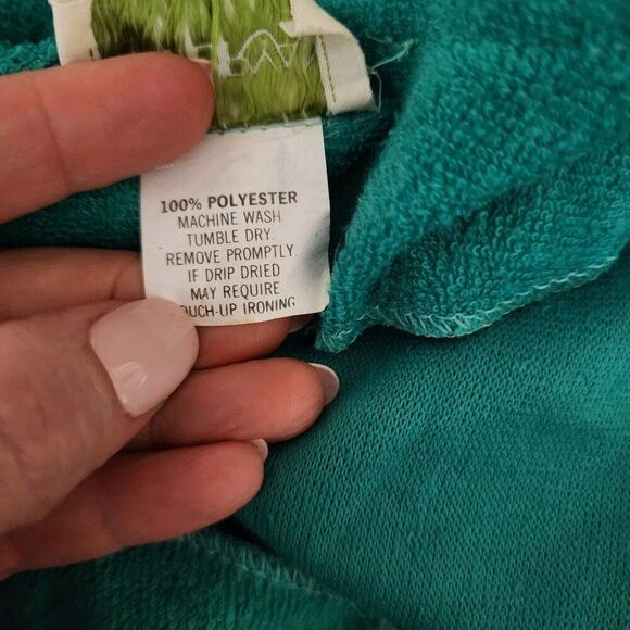 Lane Bryant Vintage 70s Terrycloth 2 Pce Belted Dress Set Womens Size 3XL Teal B - Picture 12 of 12